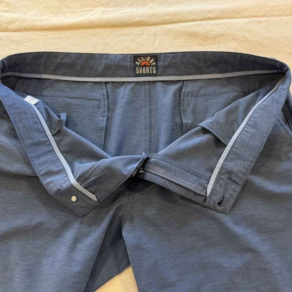 Faherty All Day Shorts Mens Belt Loop 38 Slate Blue Stretch Performance Chino 9